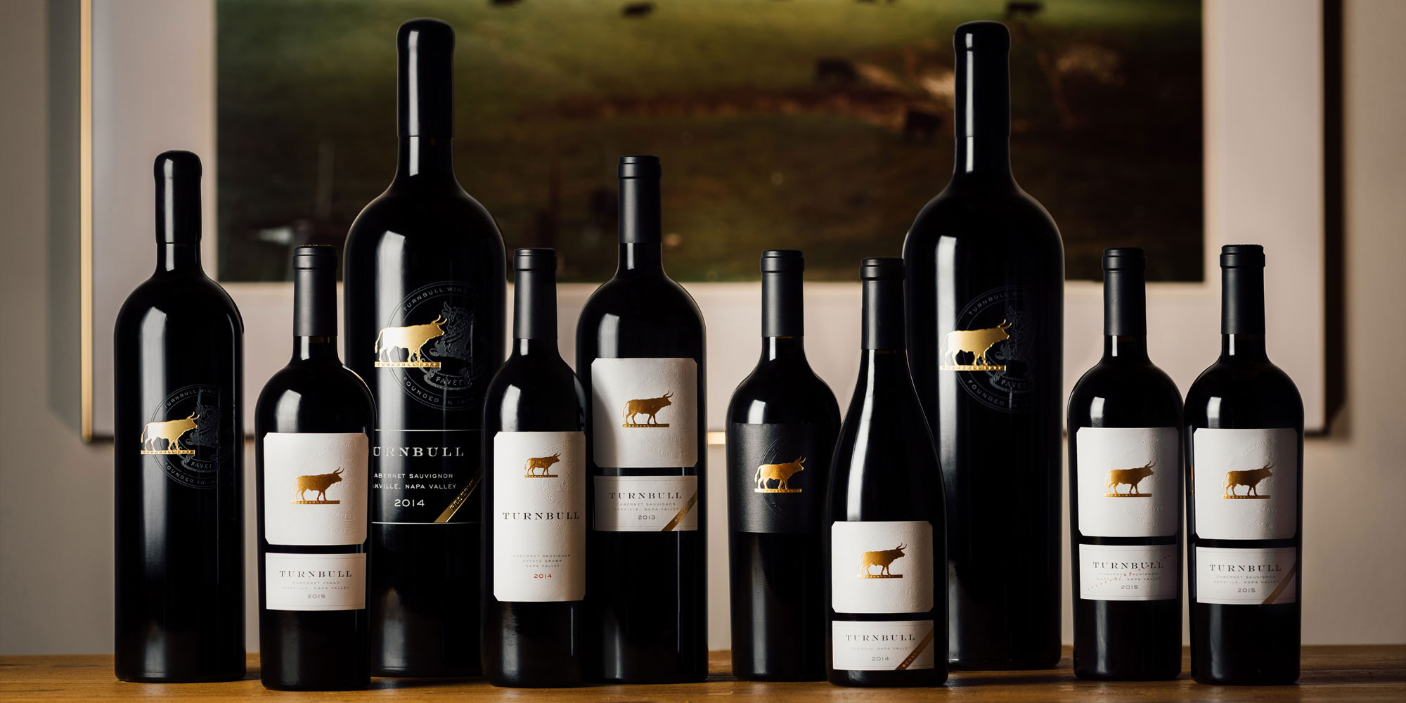 Turnbull wine line up of wines