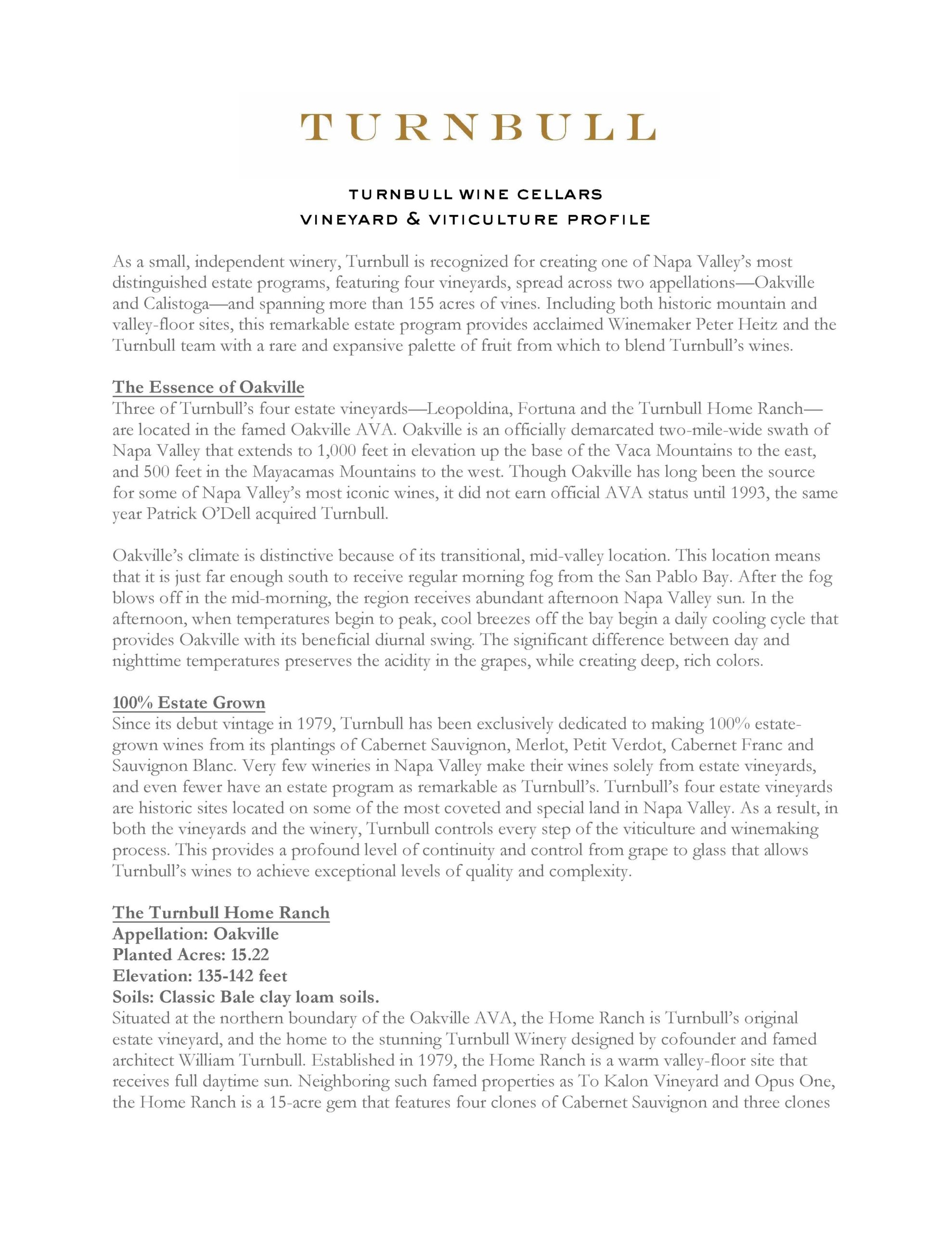 Turnbull - Vineyard Profiles